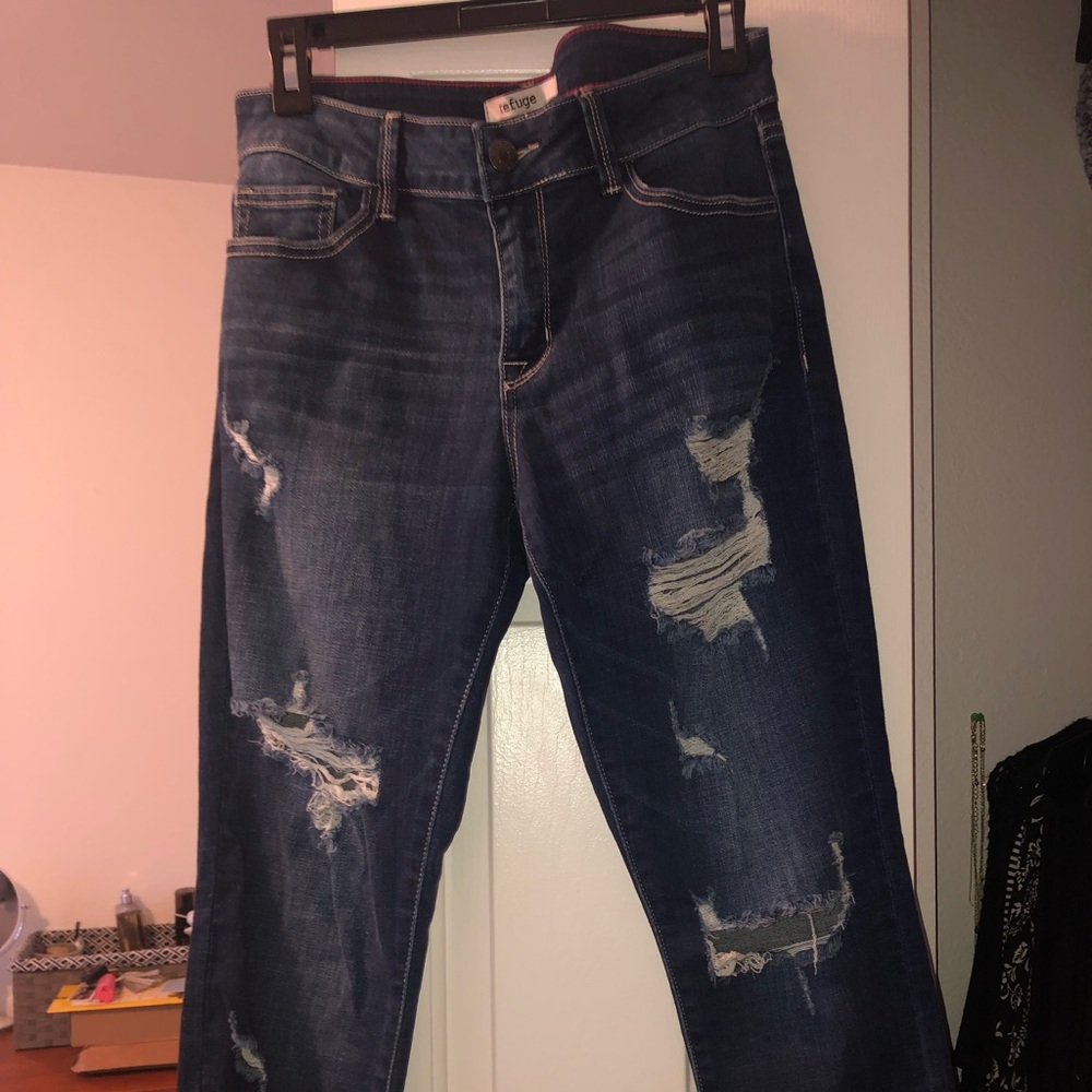 Dark wash denim jeans (high waisted)